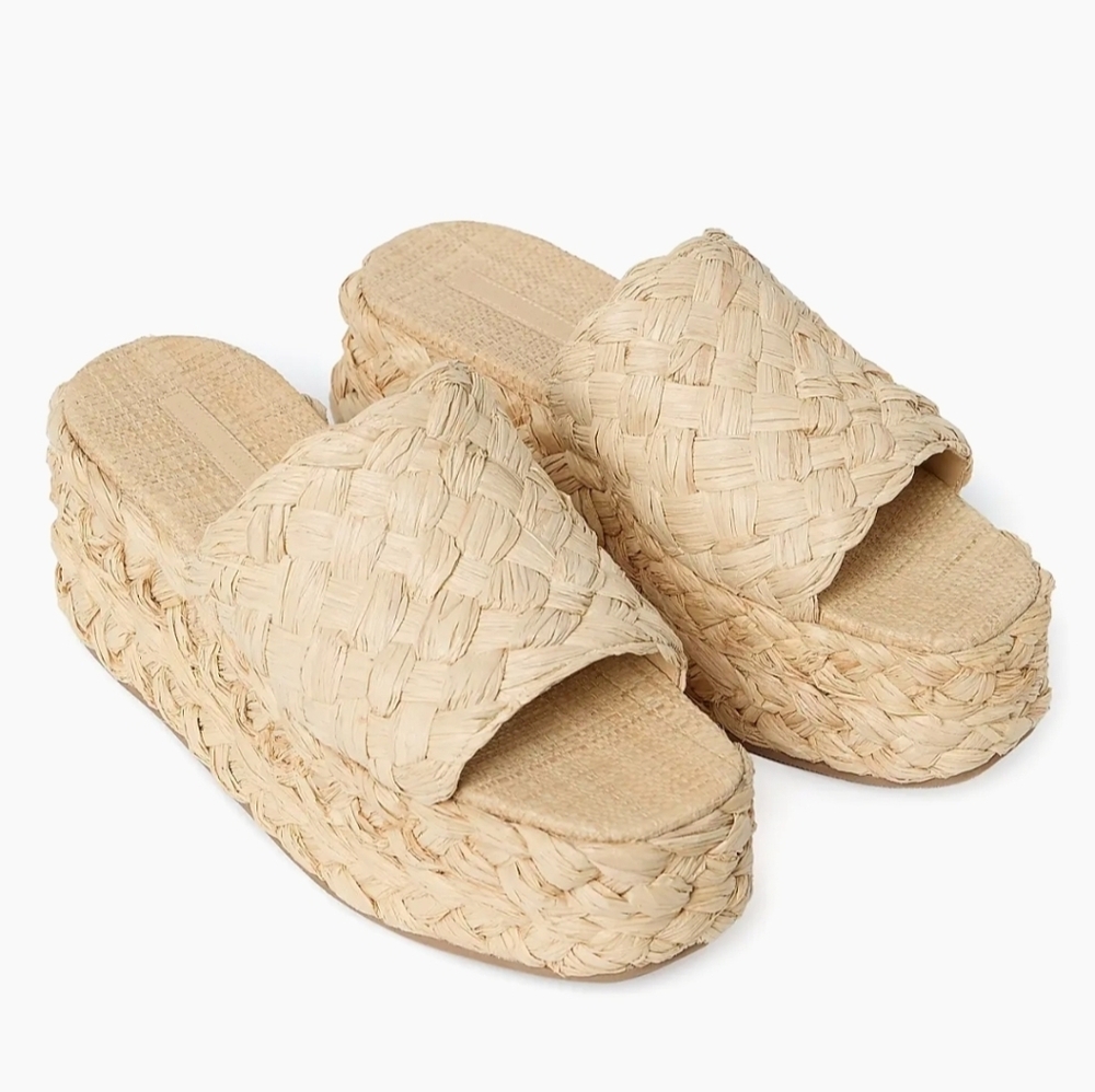 Loeffler Randall Aaron Platform Raffia Mule